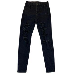 American Eagle Women's Jeans Size 2 Short Next Level Stretch Black Skinny